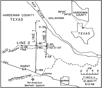 Location of deep seismic profiling lines